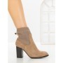 Botine cu Toc Gros 68192 KHAKI | CM