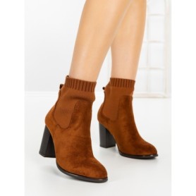 Botine cu Toc Gros 68192 CAMEL | CM