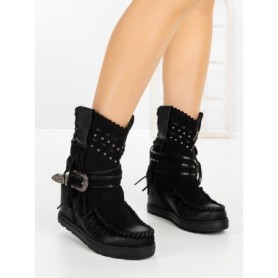 Ghete Dama cu Platforma 9706 BLACK | SEASOND
