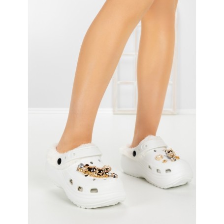 Papuci Dama cu Platforma F65 WHITE | L. DAY