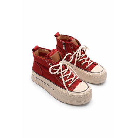 Pantofi Sport Dama din piele naturala 65389-1 RED | ADVANCER