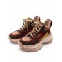 Pantofi Sport Dama din piele naturala HD7673 KHAKI-WINE | ADVANCER
