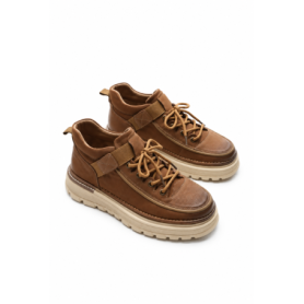 Ghete Barbati din piele naturala R028-1 KHAKI | ADVANCER