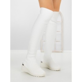 Cizme Dama cu Platforma YM-172 WHITE | H&D