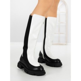 Cizme Dama cu talpa joasa YZ21-06 WHITE | H&D