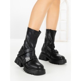 Ghete Dama cu Platforma YZ21-25 BLACK | H&D