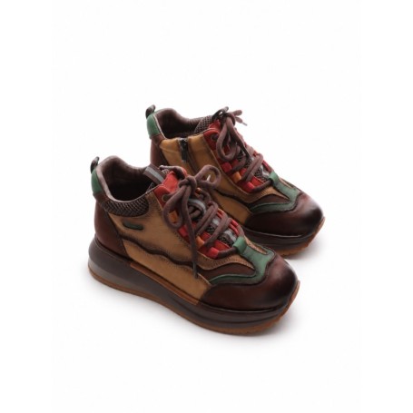 Ghete Dama din piele naturala A007-1 COFFEE-GREEN | ADVANCER