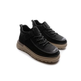 Ghete Barbati din piele naturala R028-1 BLACK | ADVANCER