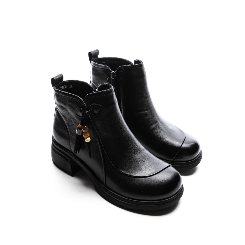 Ghete Dama din piele naturala 25808 BLACK | ADVANCER