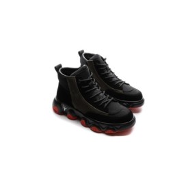 Ghete Barbati din piele naturala 1835 BLACK-KHAKI | ADVANCER