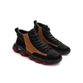 Ghete Barbati din piele naturala 1835 BLACK-YELLOW | ADVANCER