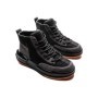 Ghete Barbati din piele naturala 3836 BLACK-GREY | ADVANCER