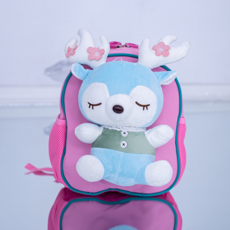 Školská taška M888-3 Modrá-Ružová | Fashion
