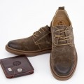 Pánska obuv z prírodnej kože 3003 Zelená | Mels