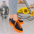 Dámske topánky na voľný čas MX155 Čierna-Oranžová | Mei