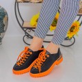 Dámske topánky na voľný čas MX155 Čierna-Oranžová | Mei
