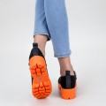 Dámske topánky na voľný čas ZP1975 Čierna-Oranžová | Mei