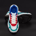Pánske športové topánky 0568 Biely-Modrá | Mei