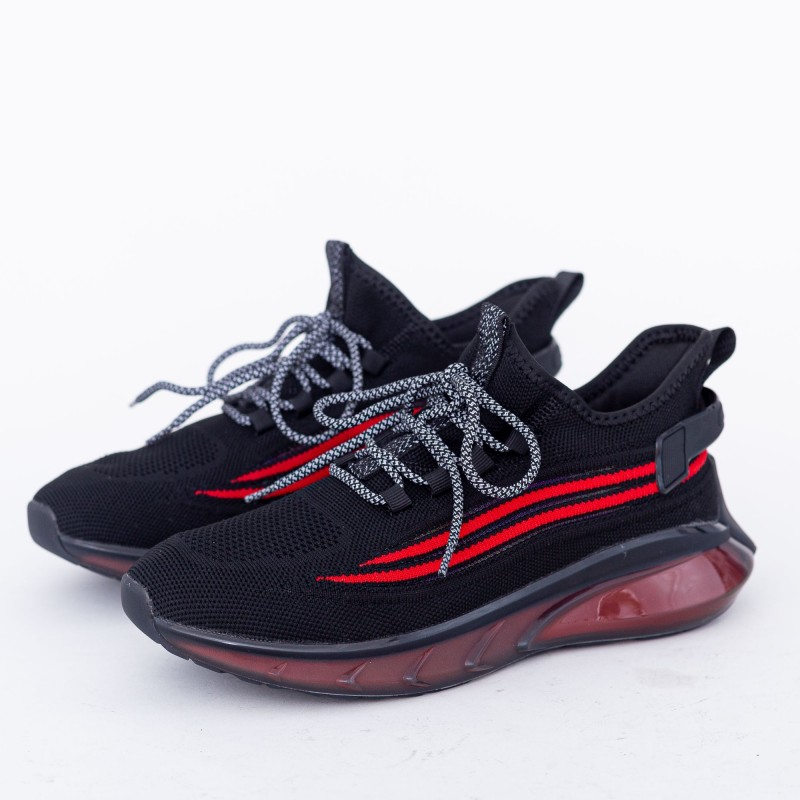 Pánske športové topánky A03-3 Čierna-Červená | Panter