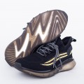 Pánske športové topánky A03-2 Čierna-Zlatý | Panter