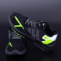 Pánske športové topánky D-1-5 Čierna-Zelená | DCF68