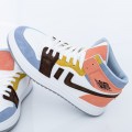 Pánske športové topánky AJ02-1 Biely-Oranžová-Modrá | Fashion