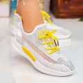 Dámska športová obuv X2916 Biely-Žltá | Se7en