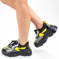 Dámske topánky na platforme 191 Čierna-Žltá | Sport Fashion