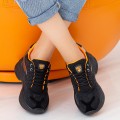 Dámske topánky na platforme SZ231 Čierna-Oranžová | Mei