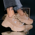 Dámske topánky na platforme WL136 Khaki farba | Mei