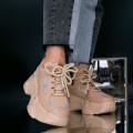 Dámske topánky na platforme WL136 Khaki farba | Mei