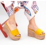 Dámske papuče s platformou WS116 Žltá » Mei