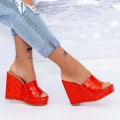 Dámske papuče s platformou XKK508 Oranžová | Mei