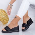 Dámske papuče s platformou WEN7 Čierna | Mei