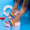 Dámske papuče s platformou X1 Ružová | Mei