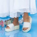 Dámske papuče s platformou X11 Béžová | Mei