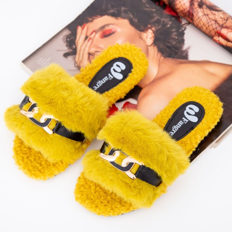 Domáce papuče pre ženy A20 Žltá | Fashion