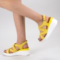 Dámske sandále na platforme QZL225 Žltá | Mei