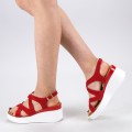 Dámske sandále na platforme QZL225 Červená | Mei