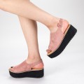 Dámske sandále na platforme 266-13 Ružová | Mulanka