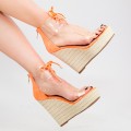 Dámske sandále na platforme XKK209 Oranžová | Mei