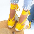 Dámske sandále na platforme LE222 Žltá | Mei