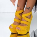Dámske sandále na platforme XKK512 Žltá | Mei
