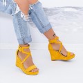 Dámske sandále na platforme TY9 Žltá | Mei