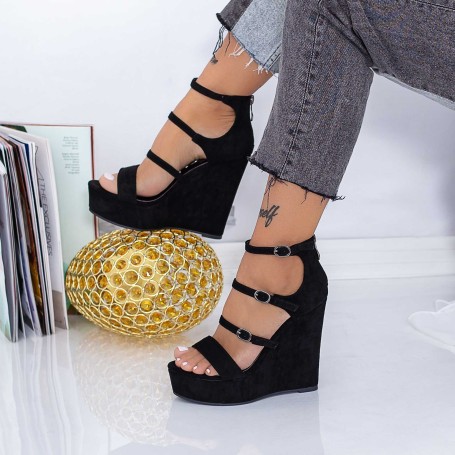 Dámske sandále na platforme XKK510 Čierna » Mei
