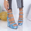 Dámske sandále na platforme XKK511 Modrá | Mei