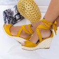 Dámske sandále na platforme LE223 Žltá | Mei