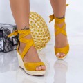 Dámske sandále na platforme LE223 Žltá | Mei