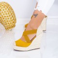 Dámske sandále na platforme LE213 Žltá | Mei