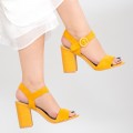 Dámske sandále na podpätku YBS76 Žltá | Mei